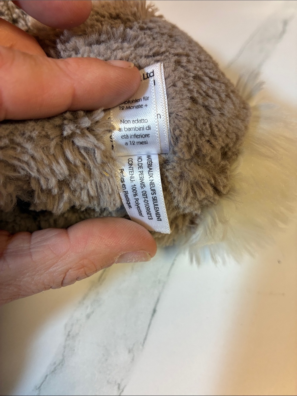 Jellycat Riley Beige Rabbit soft plush toy 8” - Picture 5 of 10